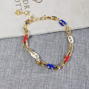 Kendra Scott Bailey Multi Color Enamel Chain Bracelet in Gold